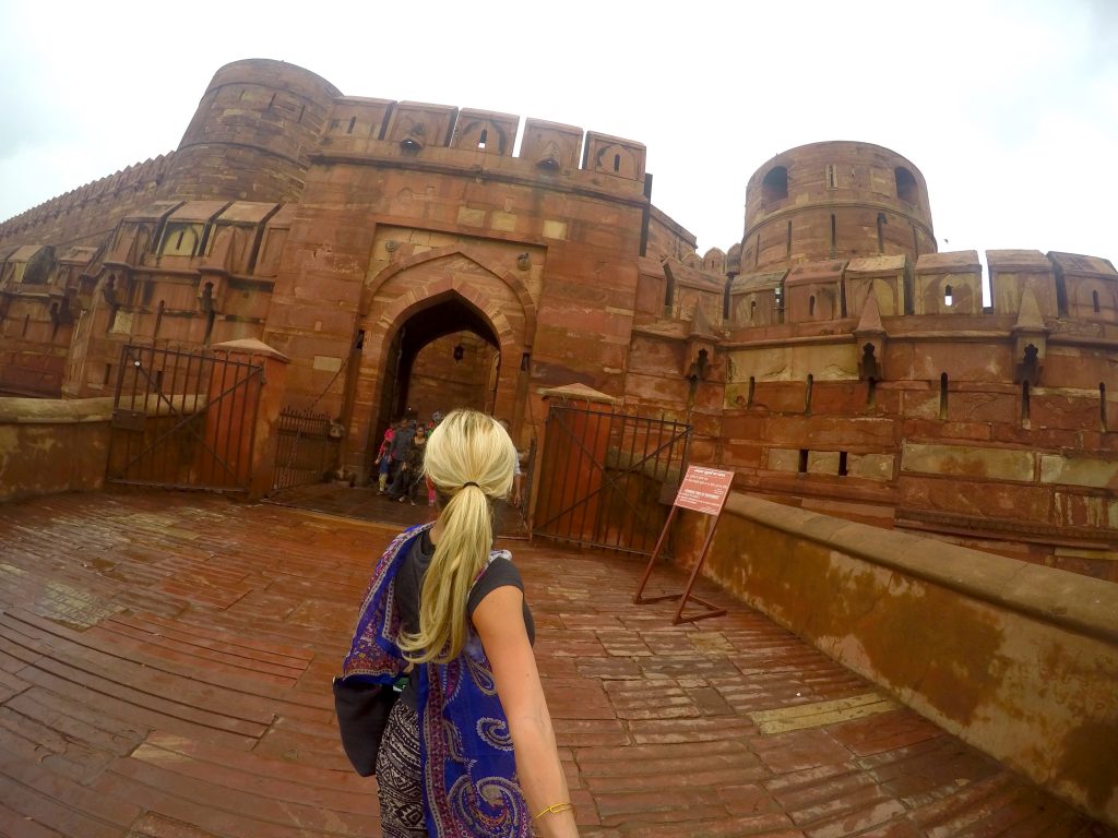 The Agra Fort - where the Emperor who had the Taj Mahal built (as a tomb for his favorite wife) was imprisoned by his son until he died