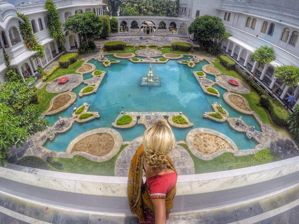 The courtyard of The Taj Lake Palace, Udaipur