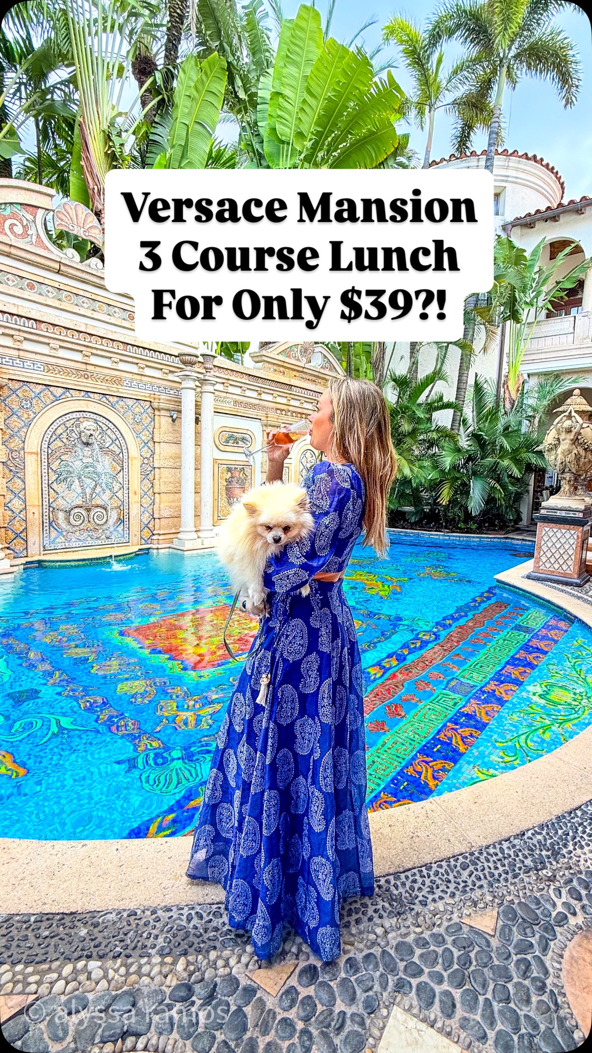 Did field research to verify and can confirm: Versace Mansion in South Beach has a 3 course lunch menu at their restaurant “Gianni’s”, for only $39!!!! (Bottles of sparkling rosé not included tho).

This is the best deal/experience I’ve ever witnessed in Miami…and I was born there/roamed wildly in my 20’s! ….bad reference tho, since I couldn’t afford classy things like this back then. 😂

ANYWAY! This was a whole experience, and it was like getting a taste of fashion royalty and what their lives are like! That pool (#poolgoals) has thousands of imported tiles, many with gold in them, and there are custom frescoes all over. Versace’s iconic emblem is also incorporated throughout the mansion and restaurant, giving it a true iconic feel!

Be sure to watch the documentary about it and to make a reservation in advance!

PS the restaurant is called Gianni’s and my little Giovanni also loved it! 

#versace #versacemansion #giannisatthevilla #southbeach