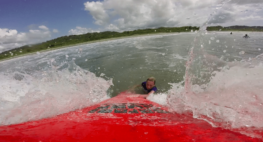 Always make sure to get the board OVER the wave...even if you have to go under it...
