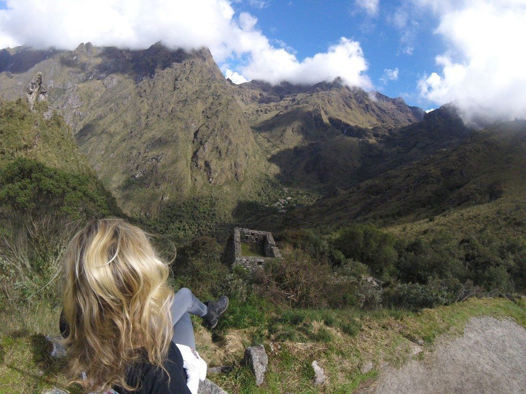 This is the view from Runkuracay looking out at the mountain I climbed