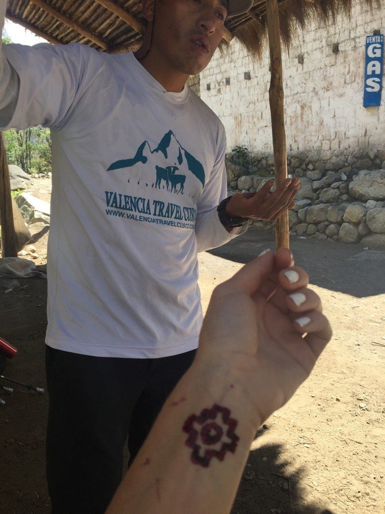 Nico gave us tattoos with bug juice dye and a stick