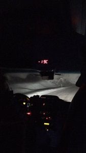 Back on the bus, getting colder