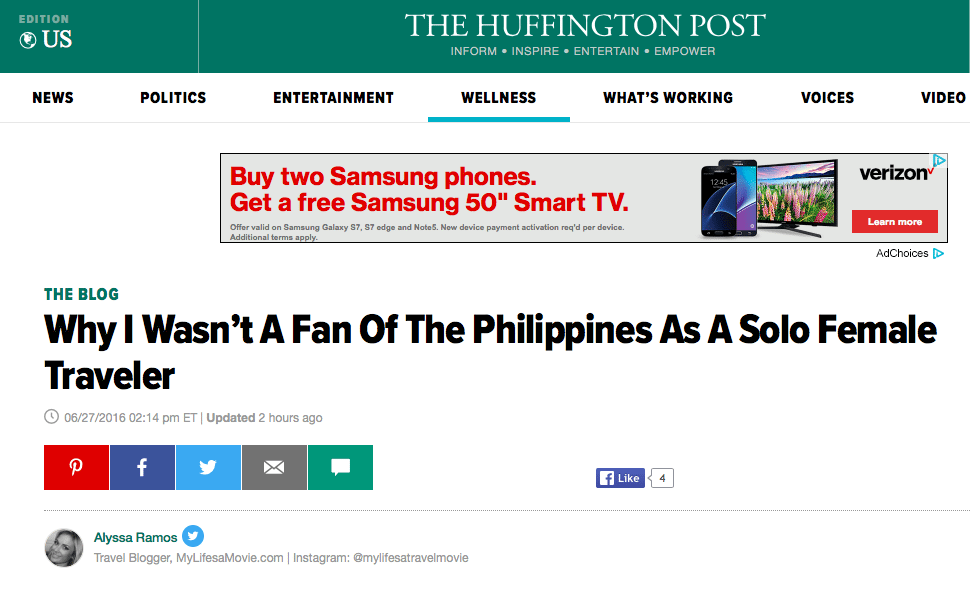 Huffington Post why I wasn't a fan of the philippines mylfesamovie.com