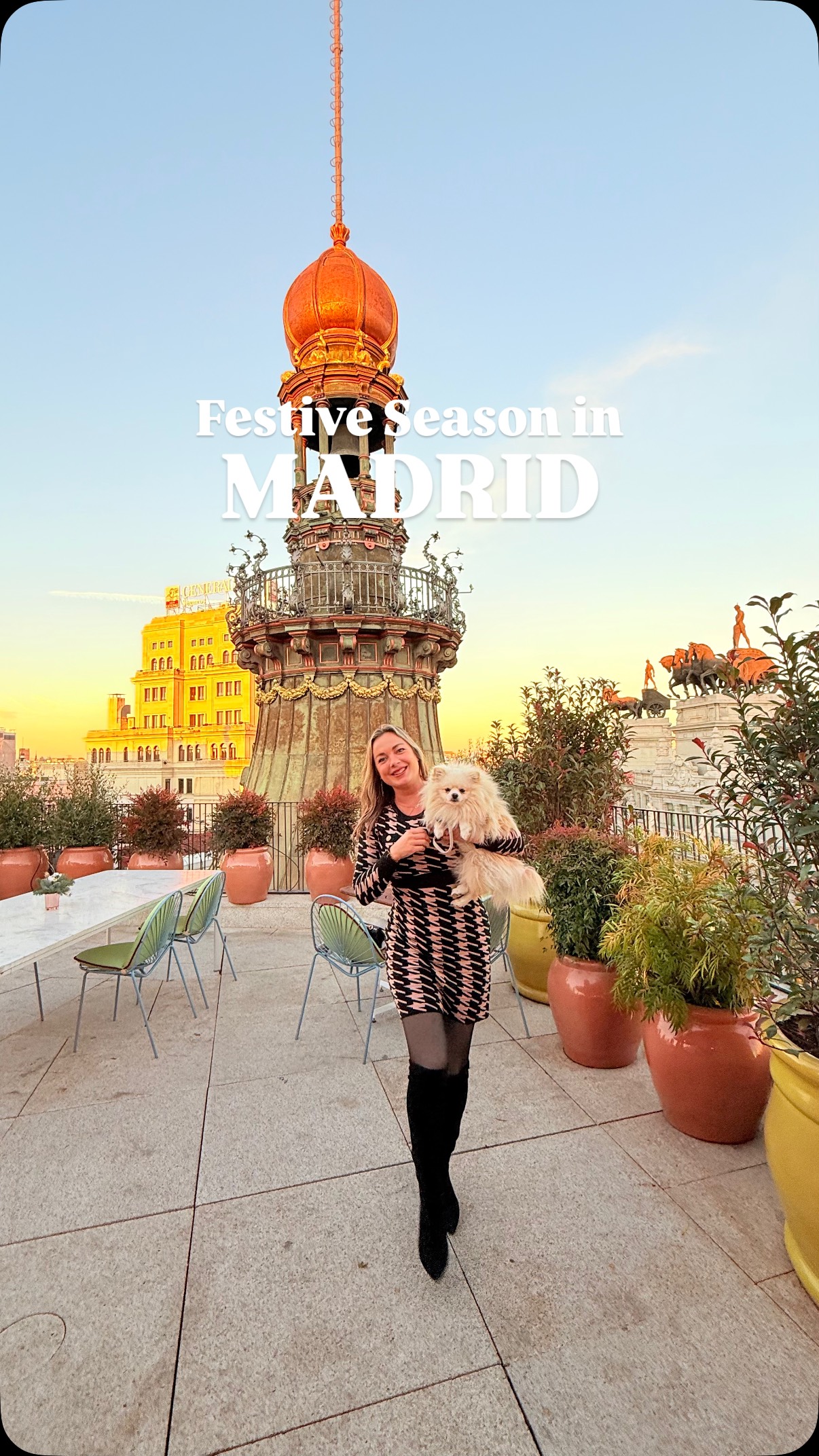 Madrid is full of holiday festive vibes right now! Got my fill before heading to spend the holidays by the beach!

Here’s what I did in a full day/night that I’d recommend!

✨ Stroll around Salamanca to see the fancy hotel window displays
✨ Rooftop hop, esp at Four Seasons
✨ Feel the fall vibes at Parque de el Retiro
✨Christmas Market and tree at Plaza Mayor
✨Christmas Market at Plaza de Isabel II
✨Drinks at Tapas at Mercado de San Miguel
✨Drinks and dinner in Plaza Dos de Mayo

I’m so grateful I got to spend Thanksgiving with two of my good friends in Madrid! And also baby Geo! Especially grateful he travels so well! Am now also re-inspired to go Xmas market hopping again next year!

Anyone else have Madrid holiday tips?? Or favorite Xmas market destinations? I loved them in Berlin and Vienna!!

#madrid #salamanca #holidayseason #christmasmarkets #thanksgiving #grateful