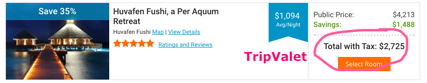 TripValet Maldives Comparison