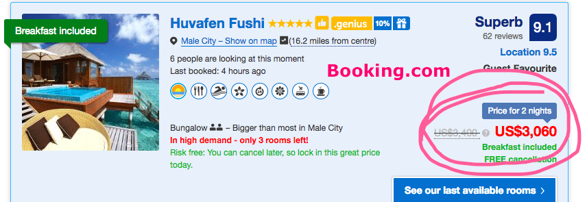 TripValet Maldives Comparison