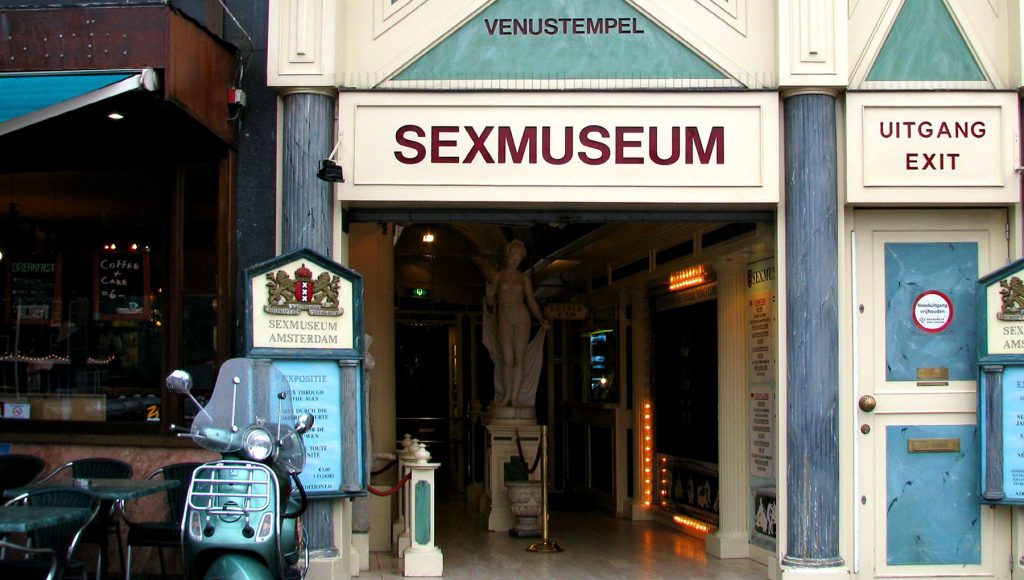 entrance of sex museum in amsterdam