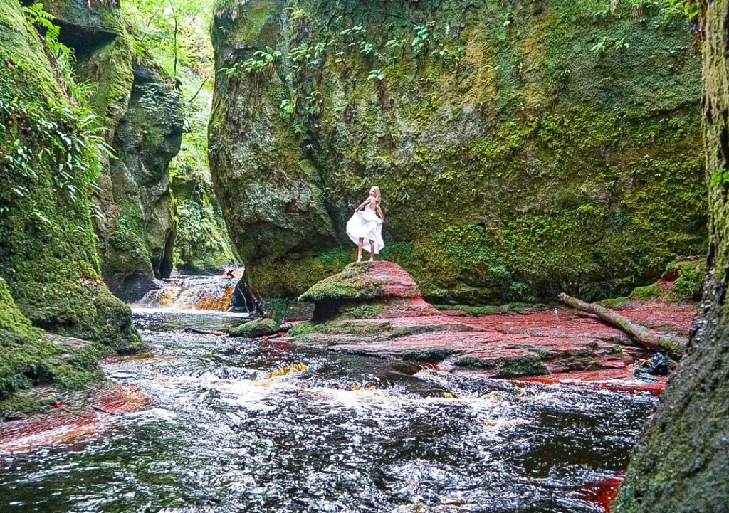 Devils Pulpit or Finnich Glen in Glasgow Scotland where Outlander was filmed