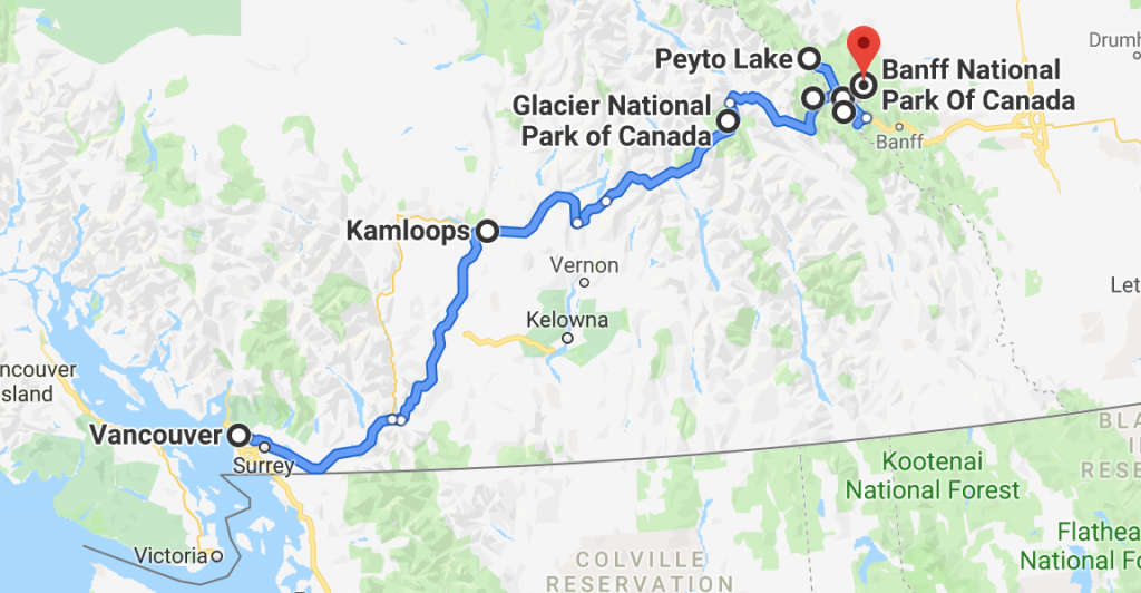 road trip vancouver to jasper and banff