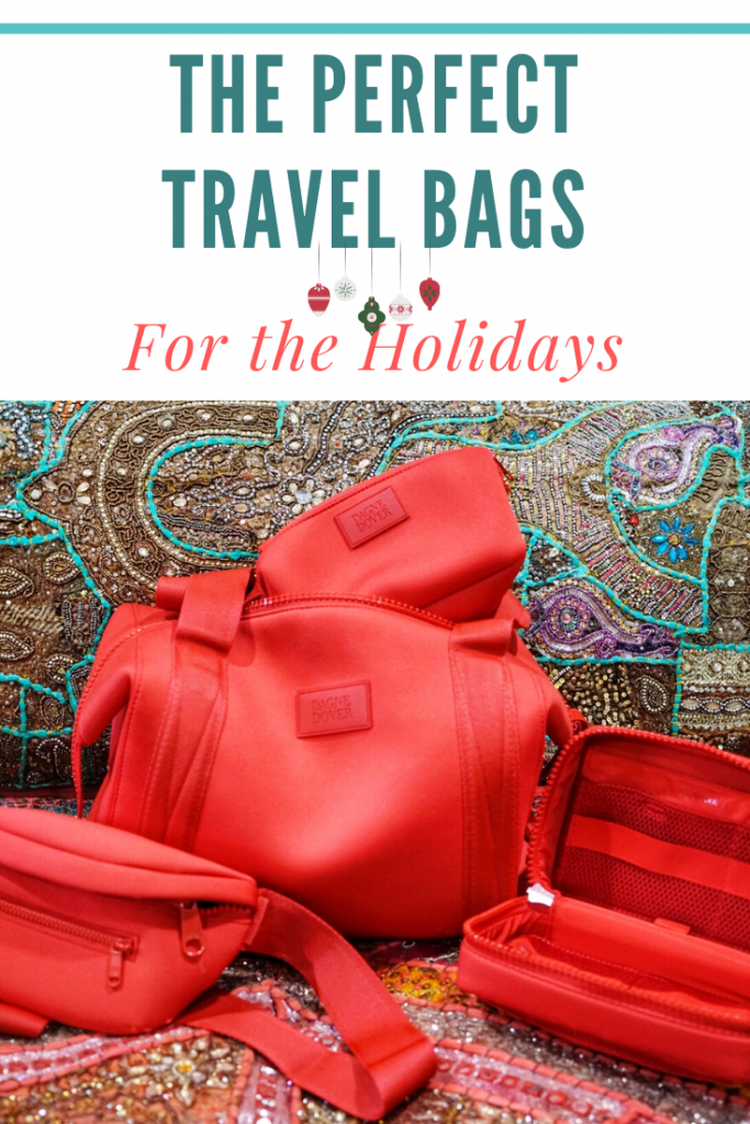 These new travel bags are PERFECT for holiday travel, and holiday gifts! Crimson red and made of smooth neoprene, these travel bags feature smart organizational designs to help keep stress levels low this holiday season! Check out what's inside each one, and what you can pack in them!     #travelgear #travelbags #holidaygifts #holidaygiftideas