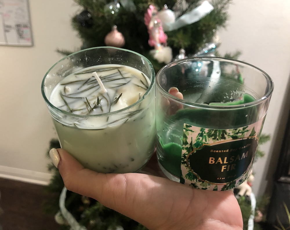 holiday essential oils candles