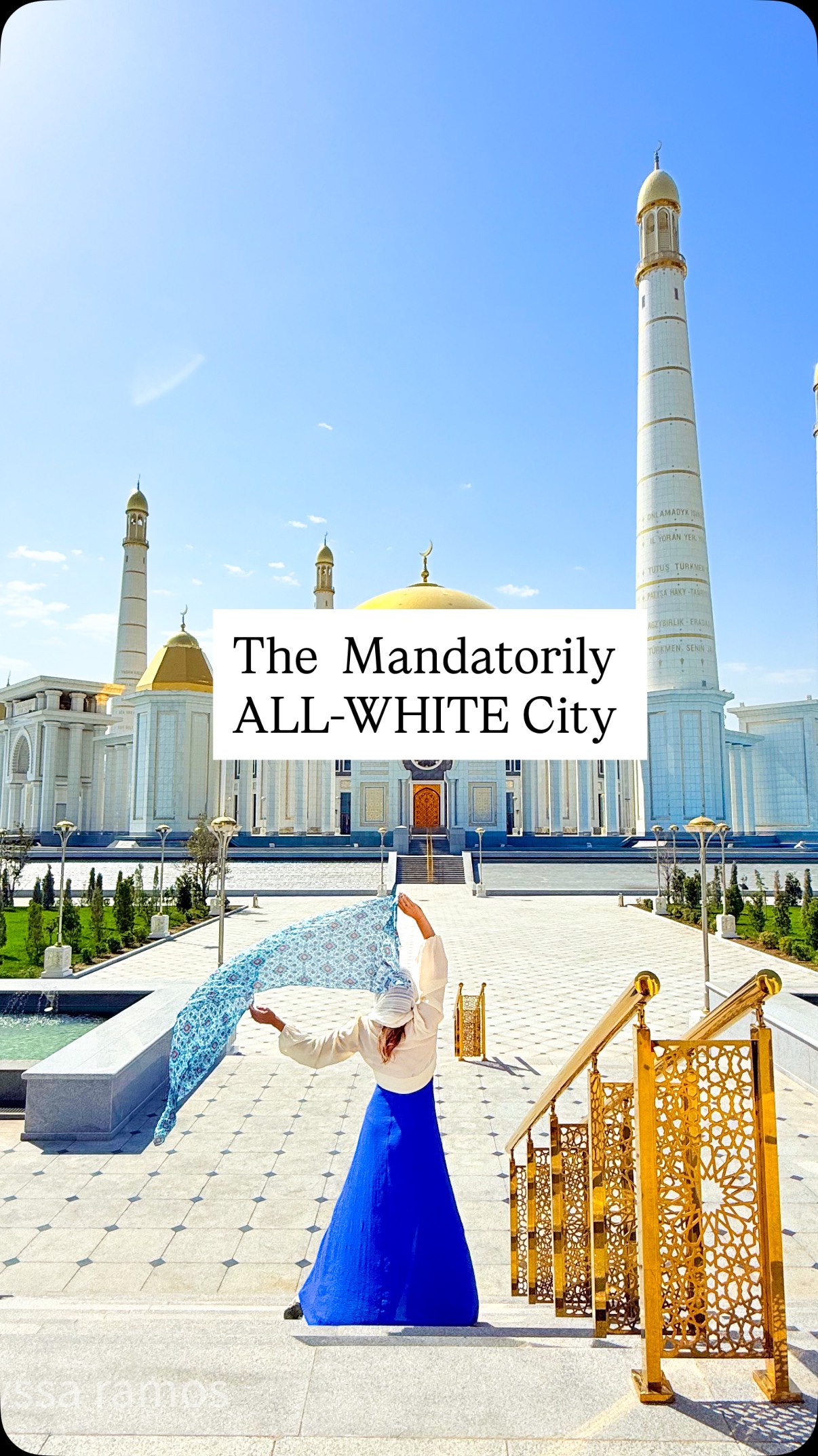 Imagine living in a city where it’s mandatory to only drive a car that’s white, and where all buildings also can only be white! It exists and it’s called Ashgabat in Turkmenistan!

The former ruined spent billions building this white marble city, which kind of feels like an empty Hunger Games movie set.

Speaking of it being empty, most people report about that, but in reality, most people are inside working or because it’s hot, and many live in suburbs, not the flashy facade area!

Having a color scheme for buildings wasn’t too bizarre to me, but the mandatory white cars only was! Imagine not being able to choose the color car you want! It was so peculiar to see! 

Since this is an author 🫠itarian (not sure if I’ll get flagged for writing that), the gov has the power to mandate such rules! 

Along with other non favorable rules like: no social media or WhatsApp or sms, no leisure tourism (can only go with gov approval, a guide, and letter of invitation), and no dogs!

Anyway back to the all white city…couldn’t stop asking questions like “How do you find your car in a parking garage??” And other such things that I’m making a long for video on YouTube about! If you like longer videos, please subscribe to me on there, same brand name!

What are your thoughts about this?

#turkmenistan #Ashgabat #ashgabatcity #mylifesatravelmovie #solofemaletraveler #solotravel