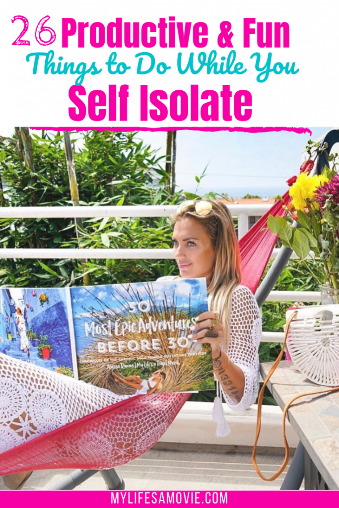 If you're one of the many choosing to self isolate (or if it's mandatory like it is for me), use this time to your advantage! Here are 26 productive and fun things to do while you self isolate! From learning how to get a side hustle, to making your own facial scrub, and going viral on TikTok!         #DIY #productivity #coronavirus #covid19 #selfisolate #stayinside #thingstodoinside