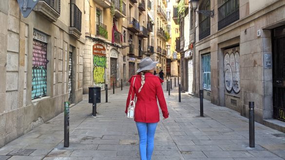 empty streets in gothic quarter