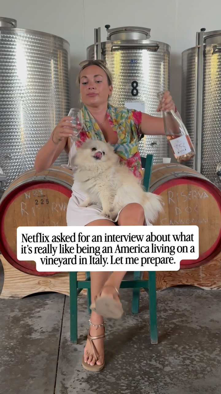 This is my 3rd year being an American living on a vineyard in Italy (married the owner!) and I def have a lot of tea/wine to spill about it 😂

People have this dreamy or glamorous “Emily in Rome”-esque idea about traveling to Italy, falling in love, preferably with someone who owns a vineyard, and living happily ever after…well I did that, and it can be a bit more “difficile vita” than “dolce vita” at times!

Shall I give the full interview for the “real Netflix documentary about an American living in Italy”?? 😂