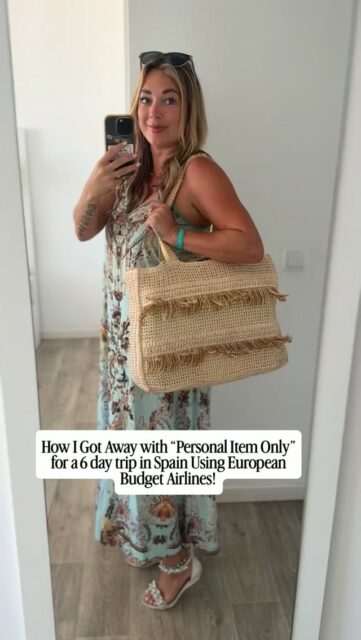 Finally beat the budget airlines game!! This is for everyone who has ever gotten excited for a $20 flight in the EU, only to end up paying double for even a carryon!

[Comment “travel” and I’ll DM you the link to my packing tutorial and all of these products!]

For everyone who has tried to layer on as much as possible when they’re weighing bags, and who has had a mini melt down when they ask to place your bag in the measuring bin! 

I present to you, my top travel packing hacks as a full time travel professional: 

1. Travel compression bags (now with portable pump)
2. Foldable toiletry bag with bare minimum necessities
3. Bags that sneakily expand
4. Convertible shoes

This is all I packed for a 6 day trip to Venice, Mallorca, and a black tie wedding in Alicante!

And if I can do it, so can you, becaaauussee

I’m a former live-out-of-giant-suitcase gal from my decade as a nomad, but now with a home base in Italy (and Mexico), I’ve adapted to “bring as little as possible since you go back home”, both for convenience and to avoid thousands of dollars in baggage fees each year! 

Do you think you could manage with a personal item only?? Are you a checked bag person or carry on only?
