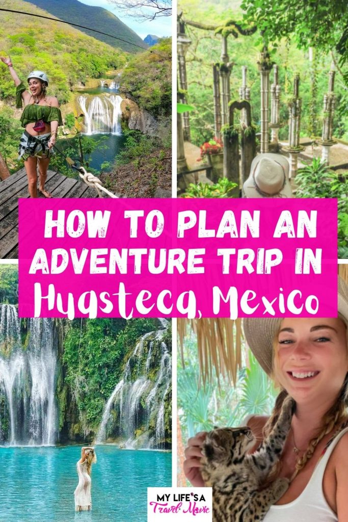 Huasteca, Mexico is a hidden gem of an adventure destination that you absolutely must plan a trip to! It's a lot easier to plan a trip to Huasteca, especially with my ultimate travel guide! It explains how to get there, how to rent a car, where to stay, how to book the best tours, and important information about safety, language, and wild life! Save it for later if you plan on visiting Mexico and want something different than the typical tourist towns! #mexico #travel2021 #summertravel #waterfalls #huasteca