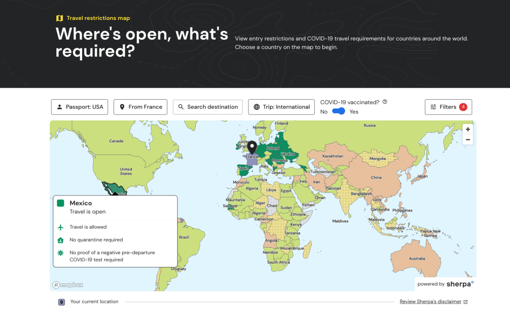 how to find travel restrictions by country in 2022