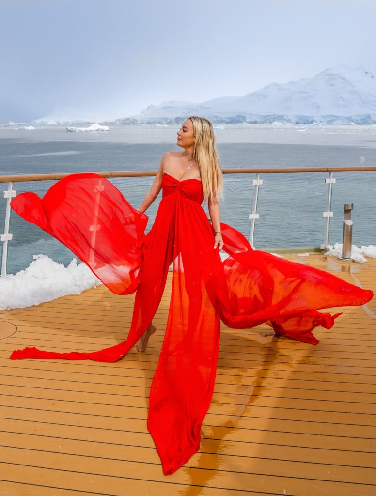 the girl who wears gowns to antarctica