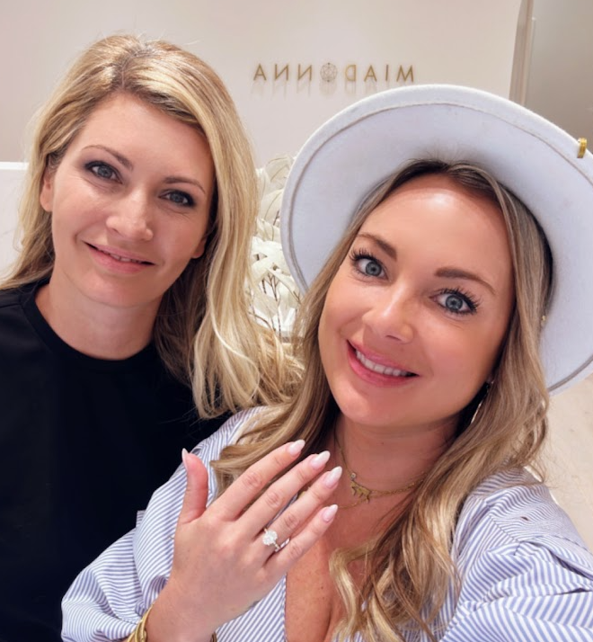 Founder/CEO Anna-Mieka of MiaDonna and I at their Portland shop after receiving my lab grown diamond engagement ring!
