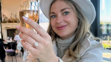 lab grown diamond engagement ring from Madonna worn by Alyssa Ramos mylifesamovie.com