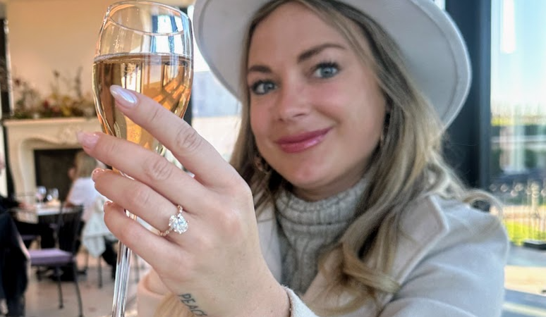 lab grown diamond engagement ring from Madonna worn by Alyssa Ramos mylifesamovie.com