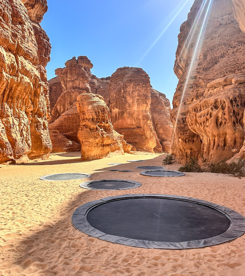 Trampoline park of Our Habitas AlUla in Saudi Arabia by Alyssa Ramos mylifesamovie.com