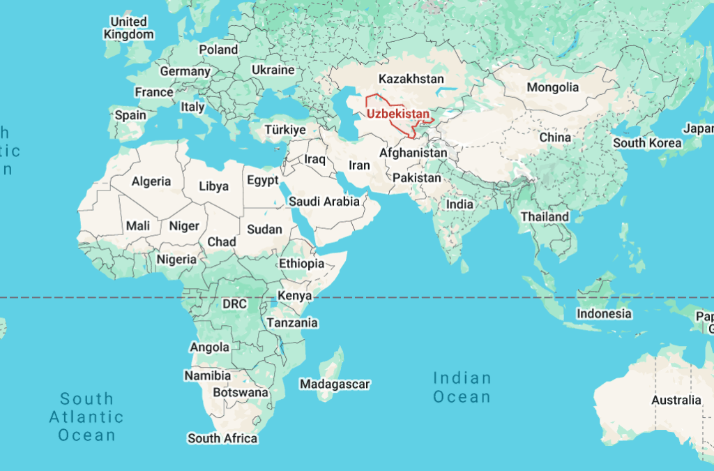map of uzbekistan