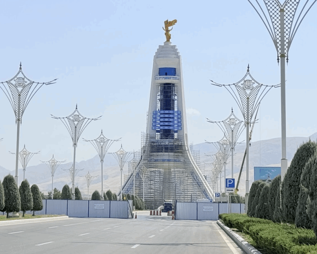 Arch of Neutrality in Ashgabat Turkmenistan