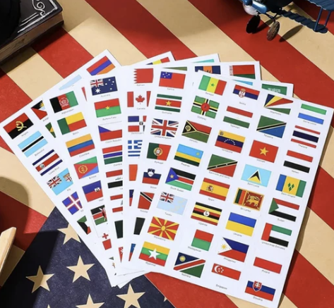 country map stickers for luggage travel gifts