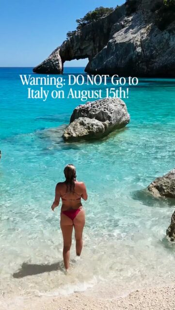 Ferragosto is one of the biggest holidays in Italy, every year on August 15th! So definitely don’t come here that day unless you want to experience local celebrations in the form of beach or boat days, and massive feasts with lots of wine! 

Many people celebrate with family at home or at restaurants, so make reservations in advance, and wear your feast-fit 😮‍💨😬

Same applies for boat trip reservations and the beaches that require permits in advance!

This is my 3rd summer living in Sardinia and I put all the tips on my Sardinia Travel Guide on my website! Just comment “Sardinia” and I’ll send it to you!

((Transparency — I actually don’t recommend coming here in August at all because it’s the most hot and crowded month, but if that’s your vibe, you’ll love Ferragosto!))

Have you heard of this famous Italian holiday? Can you name any of the dishes in the vid? 😁

————-
Sardinia , Sardegna, European Summer, Summer in Italy, Italy, Italy travel tips, living in Italy, life in Italy, Mylifesatravelmovie, mylifeisatravelmovie, Alyssa Ramos