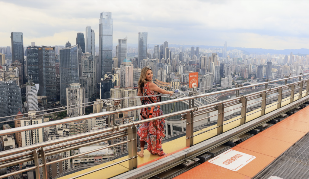 Raffles City Skywalk in Chongqing China with travel blogger Alyssa Ramos MyLifesAMovie.com 