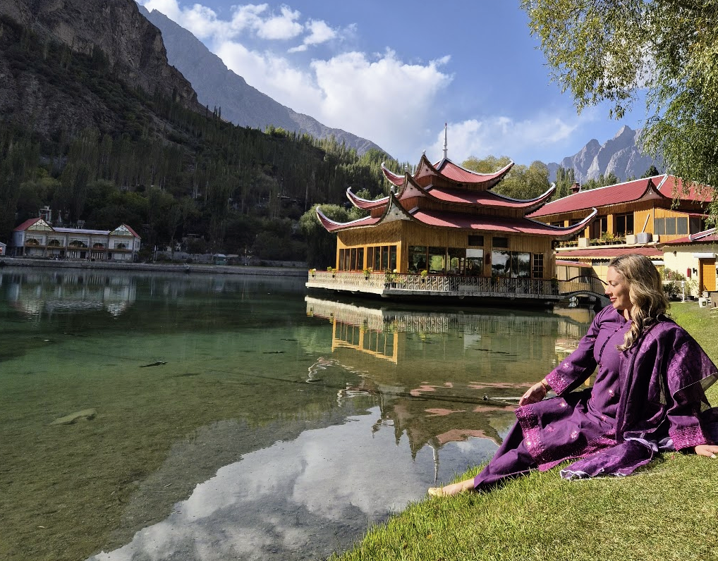 Shangri La Lake in Skardu Pakistan Solo female travel influencer Alyssa Ramos (@mylifesatravelmovie) MyLifesAMovie.com